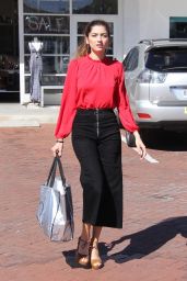 Blanca Blanco in Red Blouse - Shopping in Malibu 04/02/2018