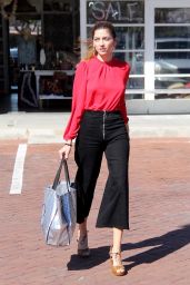 Blanca Blanco in Red Blouse - Shopping in Malibu 04/02/2018
