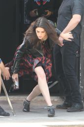 Callie Hernandez - Filming a Scene for the Fox Drama "Mixtape" in Los Angeles 04/04/2018