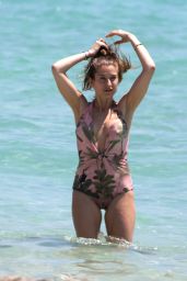 Cathy Hummels in Swimsuit on the Beach in Miami 04/20/2018