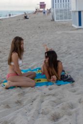 Claudia Romani and Ana G on the Beach in Miami 04/22/2018