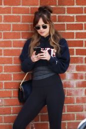 Dakota Johnson in Tights - Out in Beverly Hills 04/05/2018