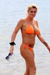 Danniella Westbrook in an Orange Bikini in Marbella