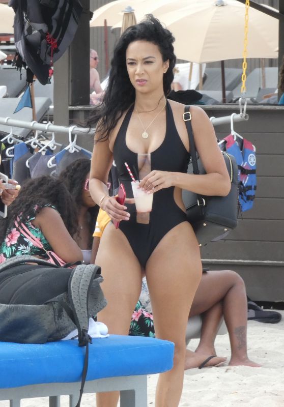 Draya Michele in Swimsuit - Photoshoot on the Beach in Miami Beach 04/21/2018