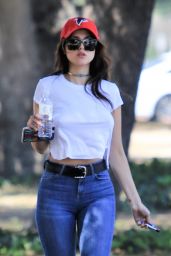 Eiza Gonzalez in Skintight Jeans and Cropped White T-Shirt - Studio City 04/25/2018