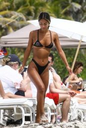 Erika Wheaton in a Black Bikini on the Beach in Miami 03/31/2018