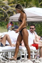 Erika Wheaton in a Black Bikini on the Beach in Miami 03/31/2018