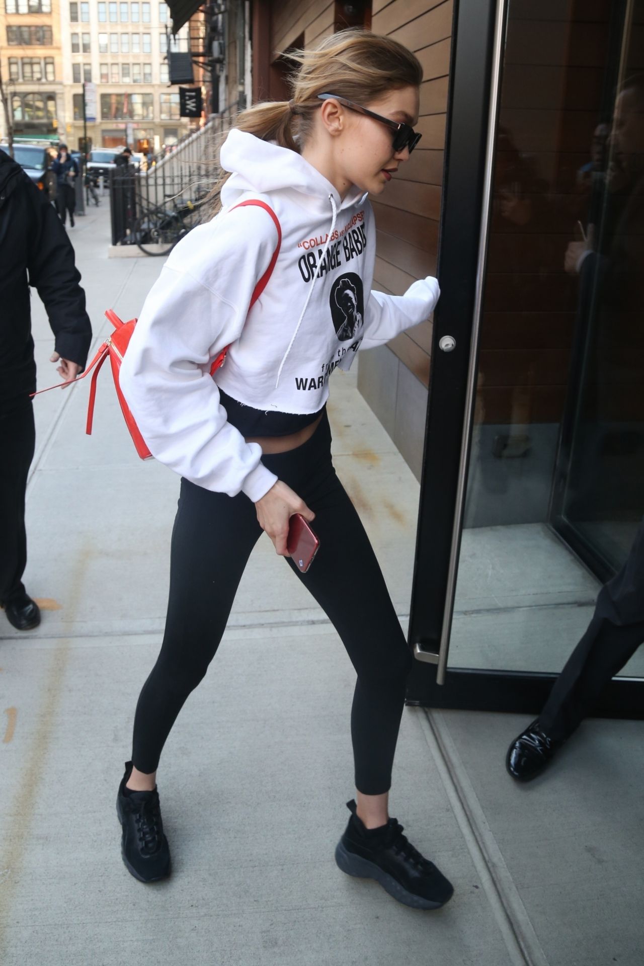 Linda Gaunt Communications - Gigi Hadid spotted in the Furla Candy Backpack  in NYC.