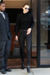 Gigi Hadid in All Black in NYC 04/11/2018