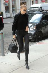 Gigi Hadid in All Black in NYC 04/11/2018