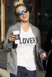 Kaley Cuoco in a White "Lover" T-Shirt - Studio City 04/11/2018
