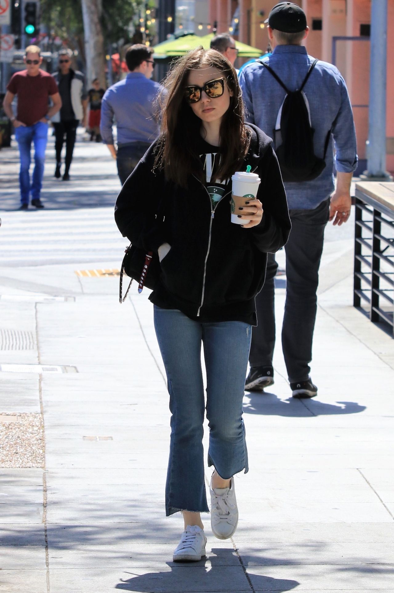Lily Collins in Casual Outfit - Out to 