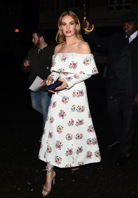 Lily James - Outside the Afterparty for "The Guernsey Literary and Potato Peel Pie Society" in Mayfair