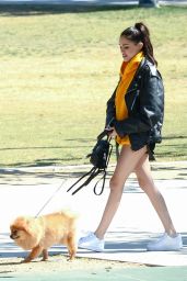 Madison Beer - Goes to the Dog Park With Her Pomeranian Pup in LA