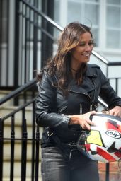 Melanie Sykes in Biker Gear - London 04/26/2018