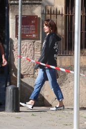 Milla Jovovich - Arriving on Set in Barcelona 04/19/2018