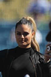 Pia Toscano - Sings the National Anthem Before the Dodgers Game in LA