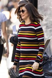 Rachel Weisz in Striped Maxi Dress - New York City 04/23/2018