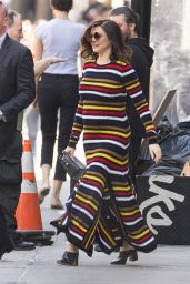 Rachel Weisz in Striped Maxi Dress - New York City 04/23/2018