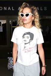 Rita Ora - Arriving at LAX in Los Angeles 04/13/2018