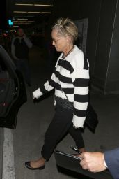 Sharon Stone - Arrives at LAX Airport in Los Angeles 04/13/2018