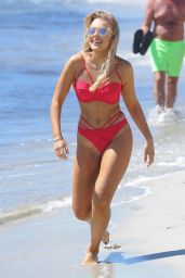 Tallia Storm in a Red Bikini on Holiday in Cape Verde, March 2018