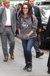 Alyssa Milano in Anti-NRA Sweatshirt "NoNRA for a Better Life Now" in NYC 05/18/2018