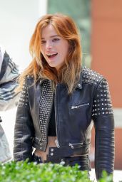 Bella Thorne in a Black Leather - New York City 05/23/2018