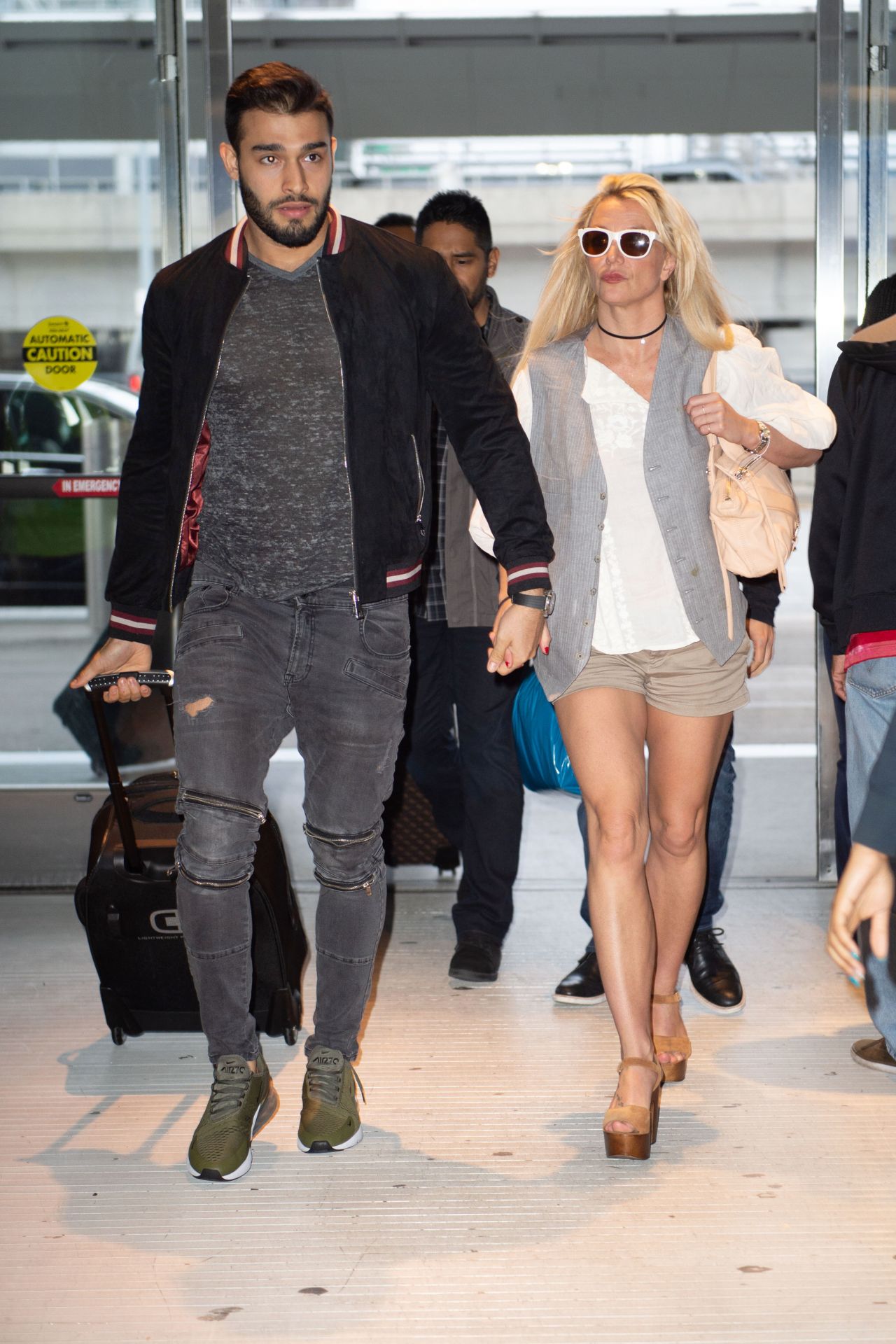 Britney Spears and Boyfriend Sam Asghari at JFK Airport in NYC, May