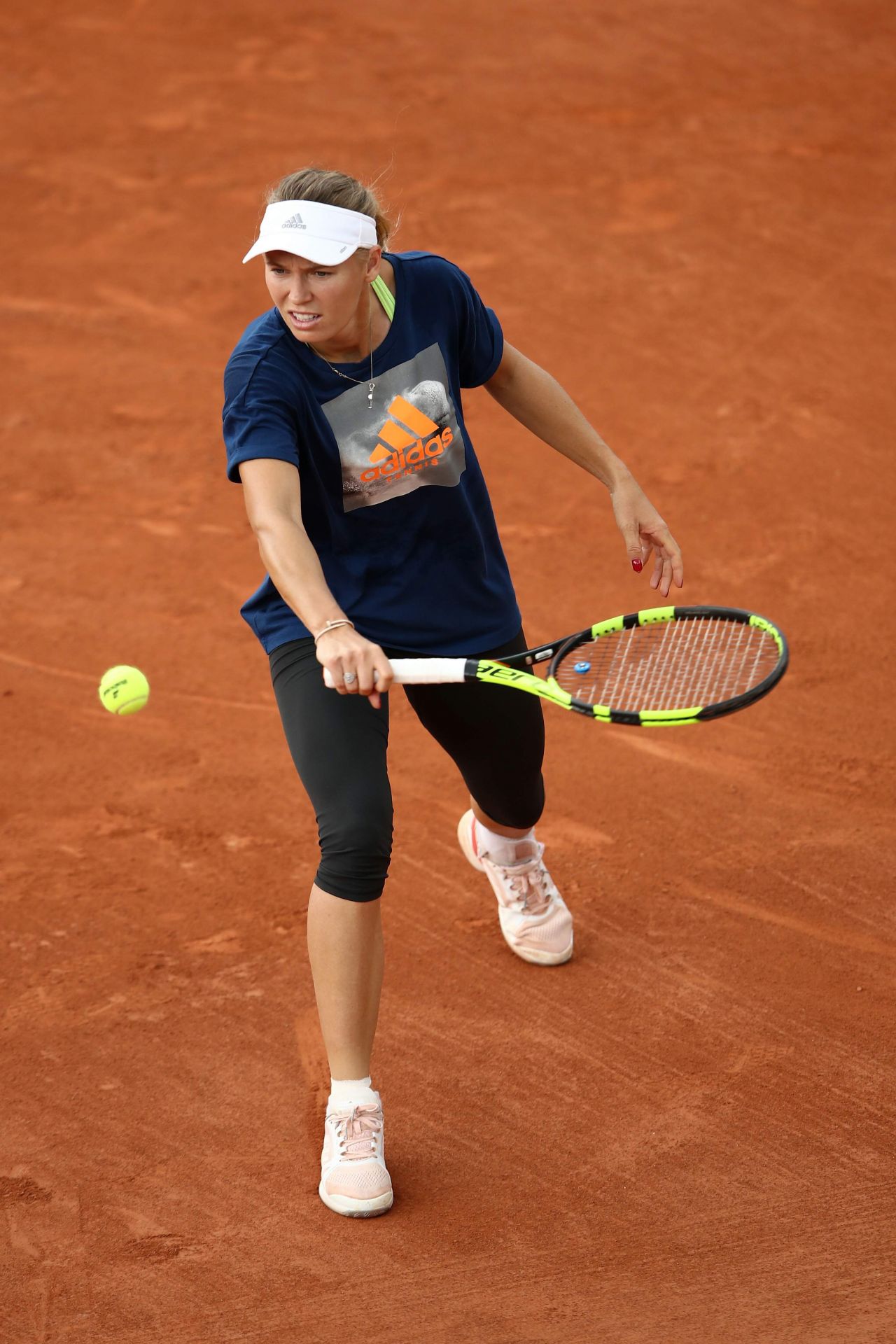 Caroline Wozniacki - Practices at Roland-Garros Stadium in Paris 05/25/2018