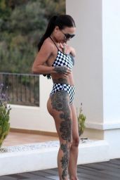 Chantelle Connelly in a Checkered Bikini in Marbella 05/04/2018