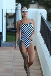 Chantelle Connelly in a Checkered Bikini in Marbella 05/21/2018