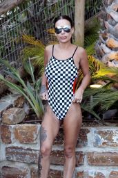 Chantelle Connelly in a Checkered Bikini in Marbella 05/21/2018