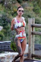 Chantelle Connelly in a Floral Patterned Swimsuit - Marbella 05/17/2018