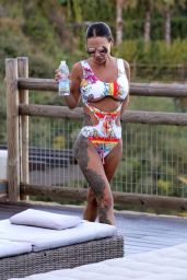 Chantelle Connelly in a Floral Patterned Swimsuit - Marbella 05/17/2018