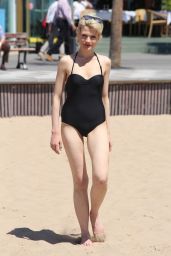 Chloe Jasmine in a Black Swimsuit on the Beach in Cape Verde 04/29/2018