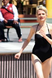Chloe Jasmine in a Black Swimsuit on the Beach in Cape Verde 04/29/2018