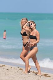 Ciara Lebamoff in a Black and White Bikini in Miami Beach 05/19/2018