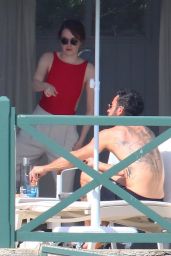 Emma Stone and Justin Theroux at a Private Cabana in Saint-Paul-de-Vence 05/29/2018