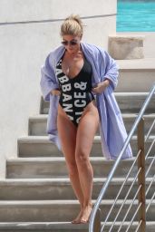 Hofit Golan in a Black Swimsuit and Bikini at Eden Roc Hotel in Antibes 05/12/2018
