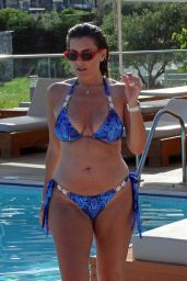 Imogen Thomas in a Blue Bikini in the Pool in Magnisia 05/29/2018