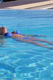 Imogen Thomas in a Blue Bikini in the Pool in Magnisia 05/29/2018