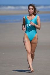 Jenny Thompson in Mermaid Swimsuit on the Beach in Spain 04/29/2018