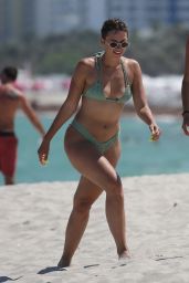 Julianna Goddard in a Green Bikini on the Beach in Miami 05/08/2018