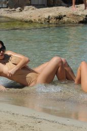 Katie Salmon and India Jennings at the Beach in Marbella, April 2018