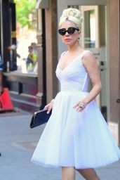 Lady Gaga in Marilyn Monroe Style Dress - New York City 05/24/2018