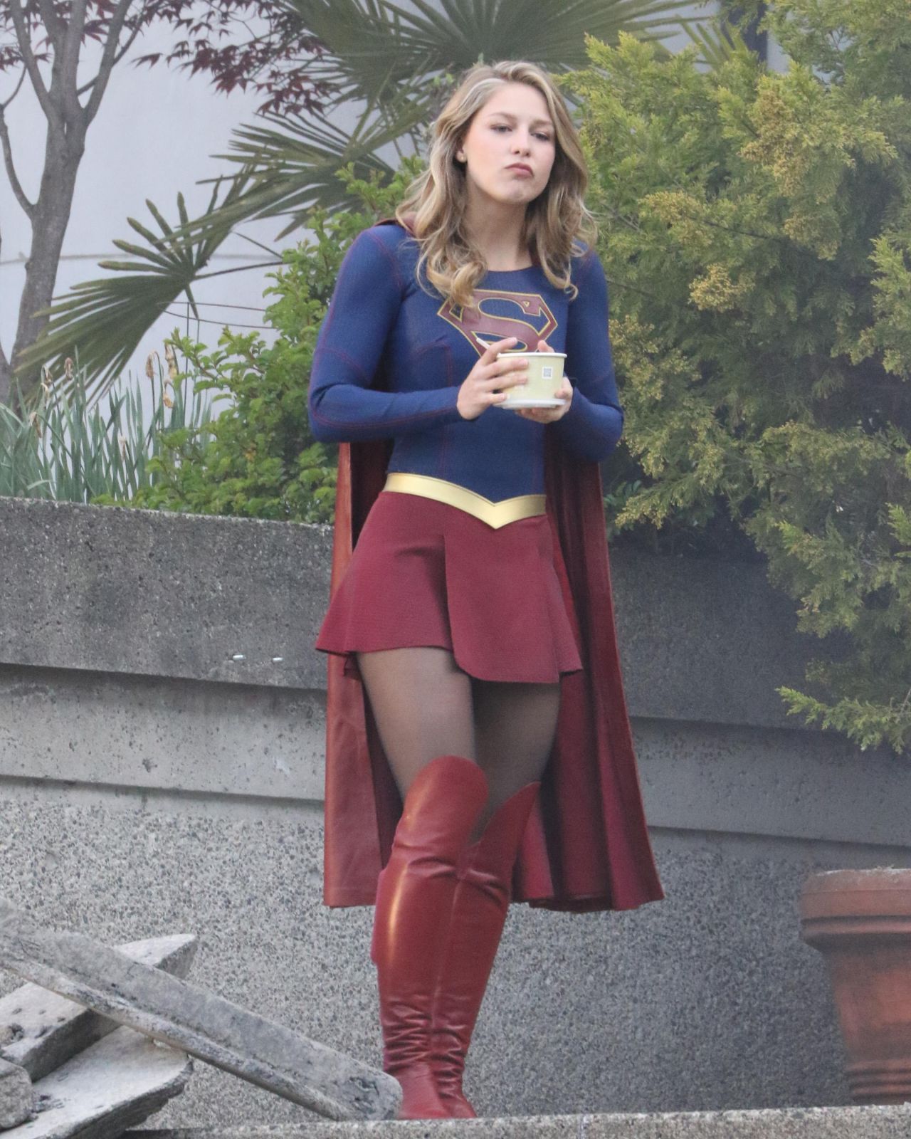 Melissa Benoist - Finale of Supergirl Filming in 