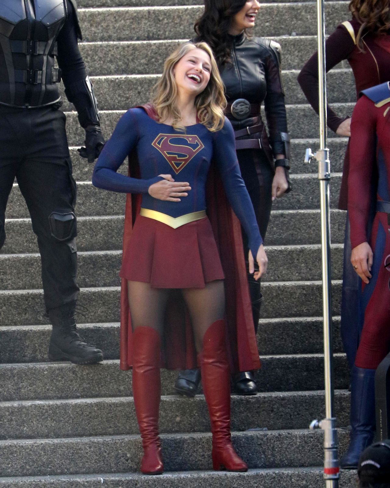 Melissa Benoist - Finale of Supergirl Filming in 