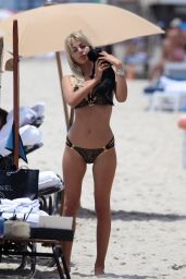 Melissa Castagnoli in a Black Lace Bikini in Miami Beach 05/17/2018