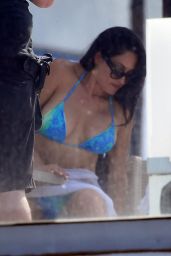 Nikki Bella in a Blue Bikini - Filming for Total Divas in Miami 05/30/2018